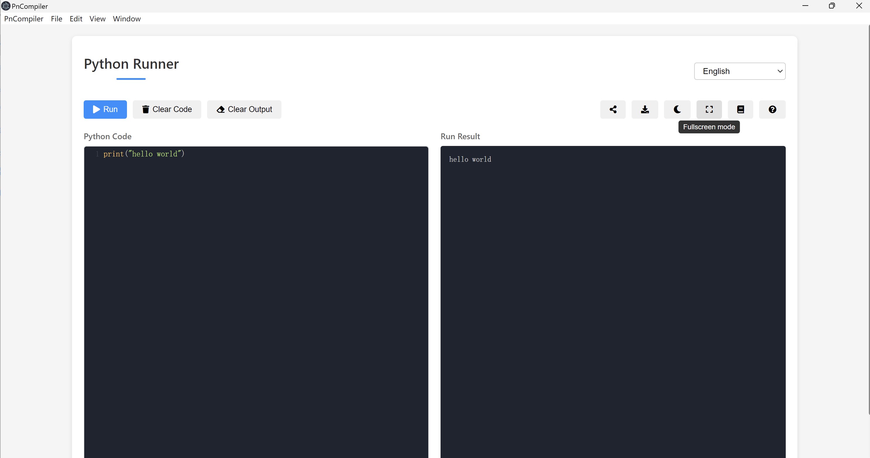 Python Compiler screenshot