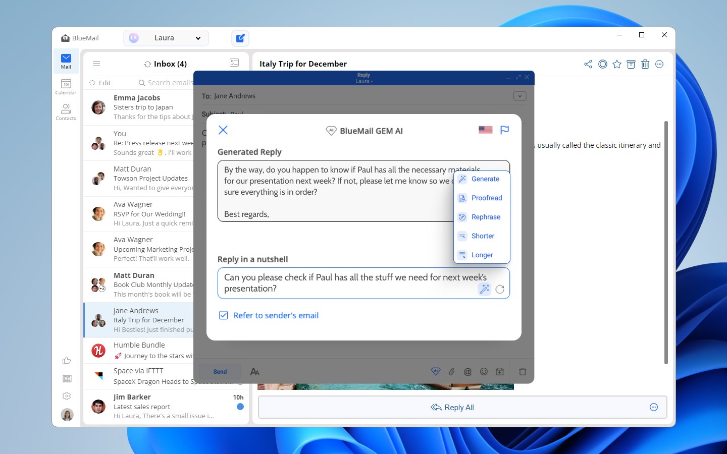 Blue Mail - Email & Calendar screenshot