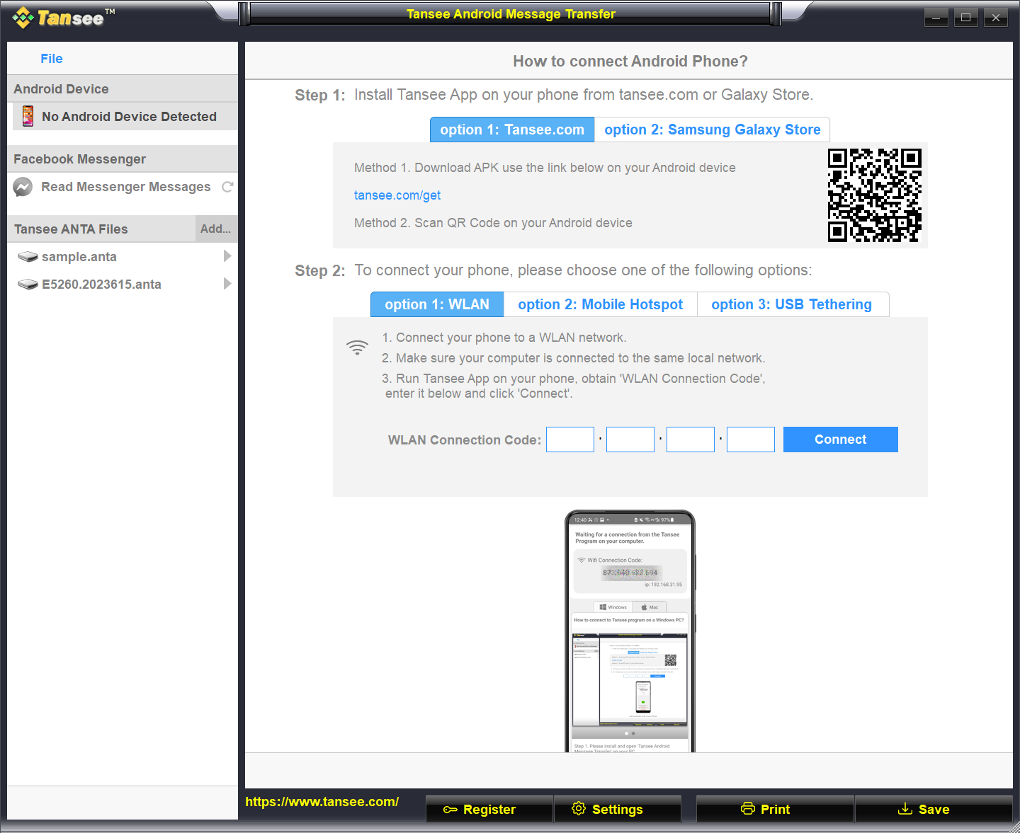 Tansee Android Message Transfer screenshot