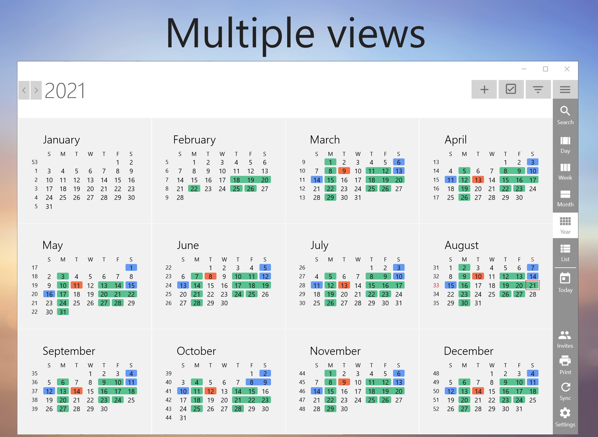 One Calendar screenshot