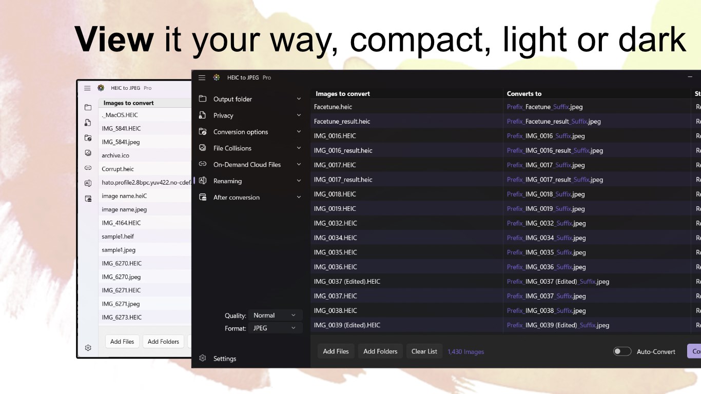 HEIC to JPEG screenshot