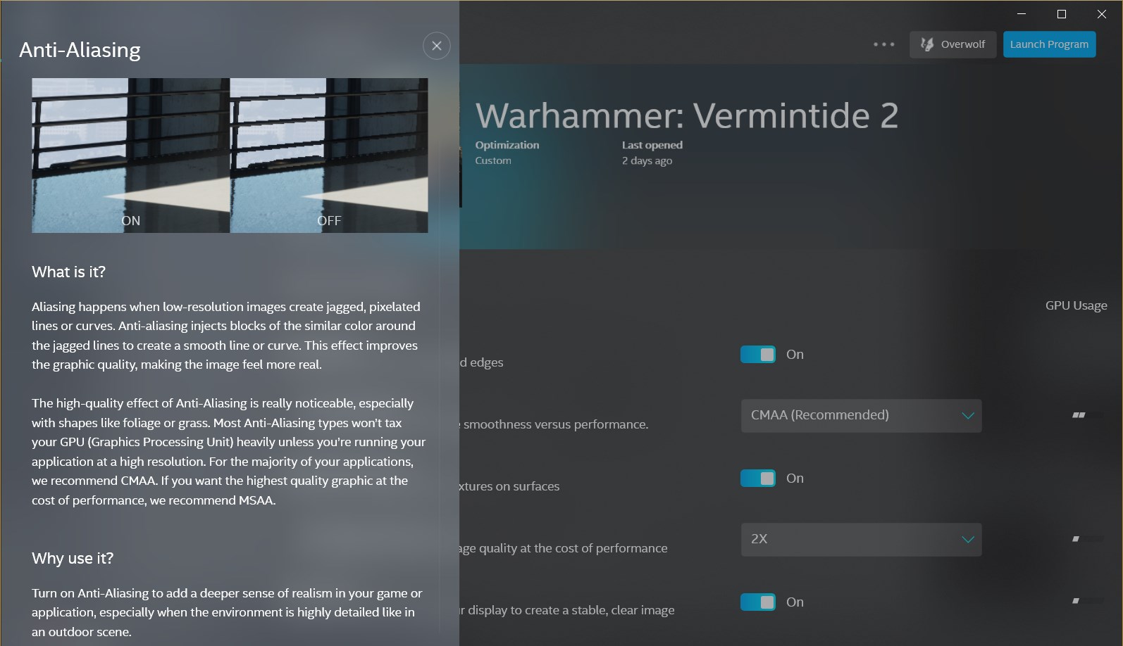 Intel® Graphics Command Center (Beta) screenshot