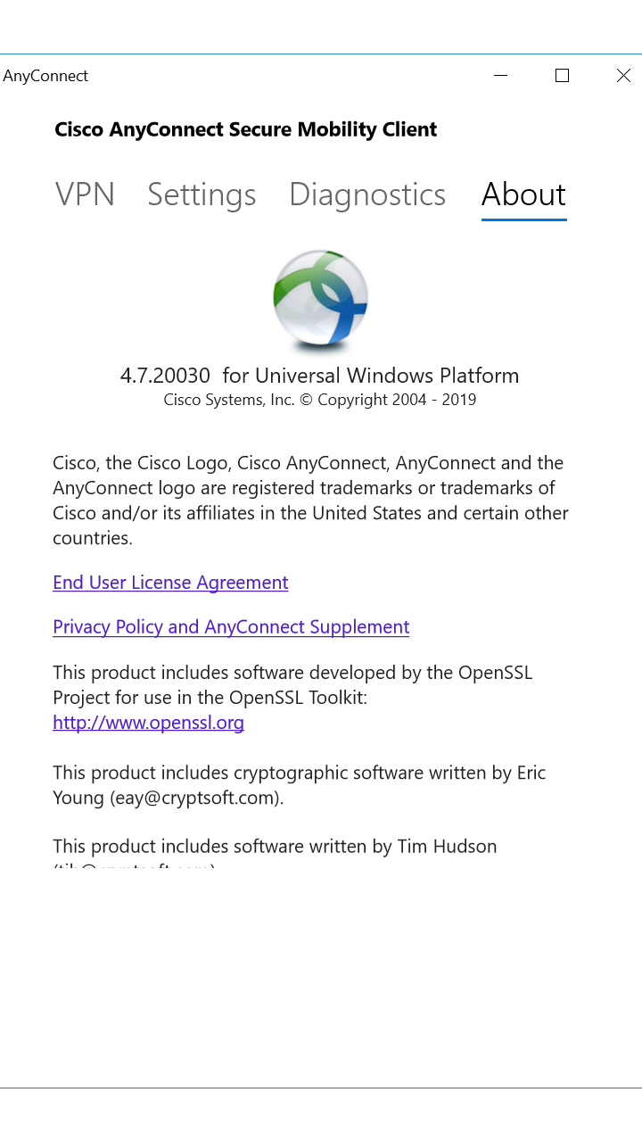 AnyConnect screenshot