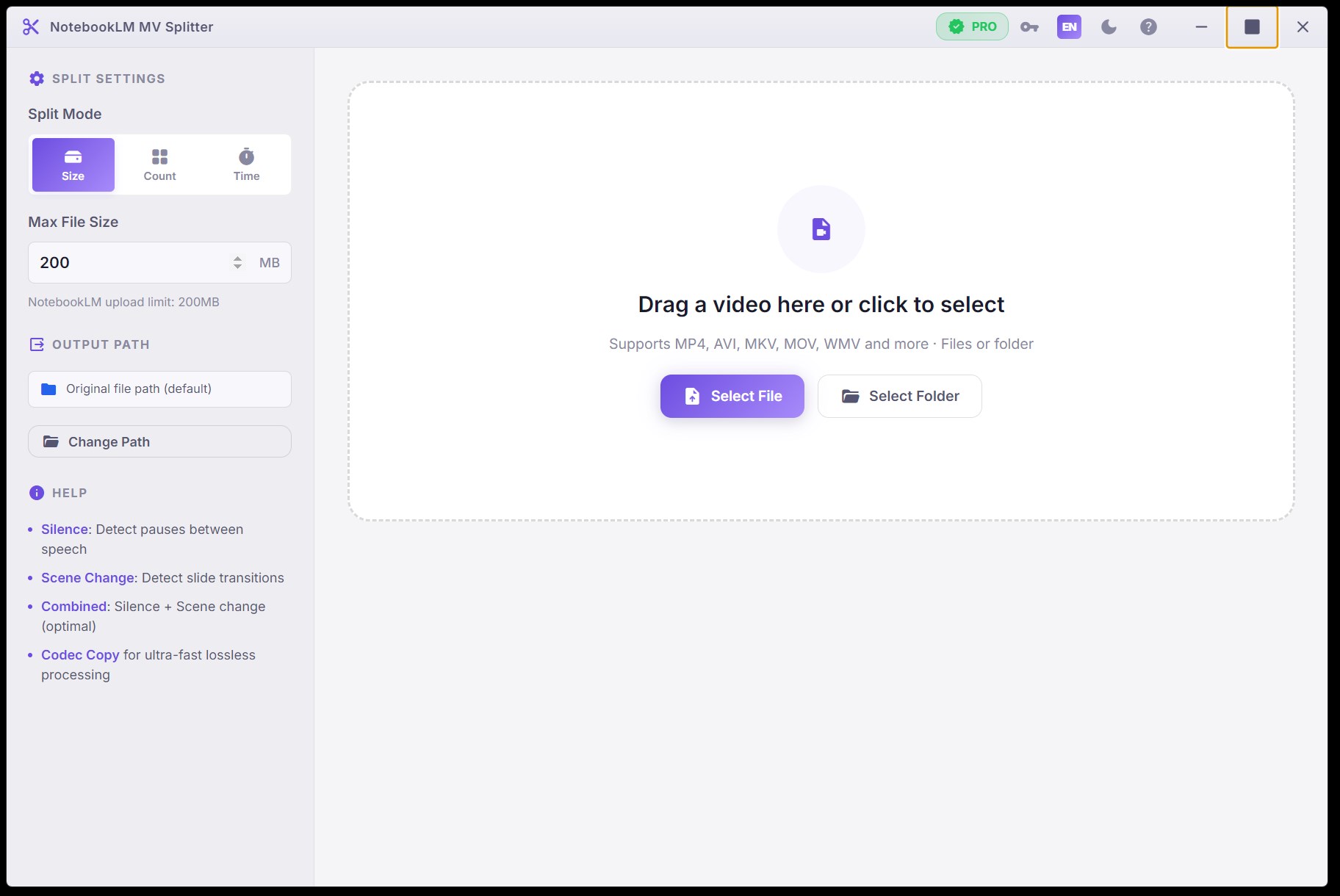 Notebook LM MV Splitter screenshot