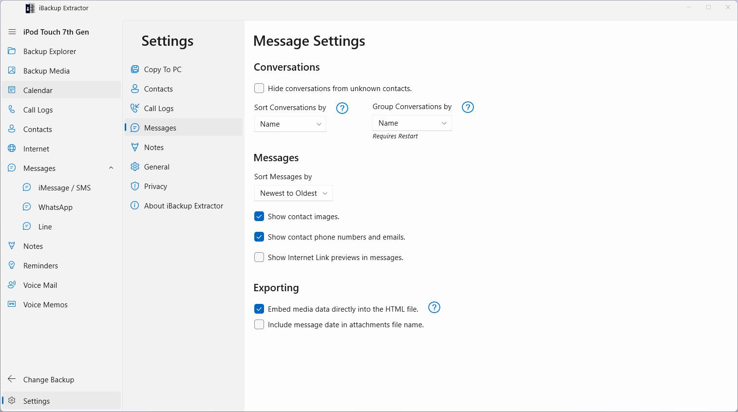 iBackup Extractor screenshot