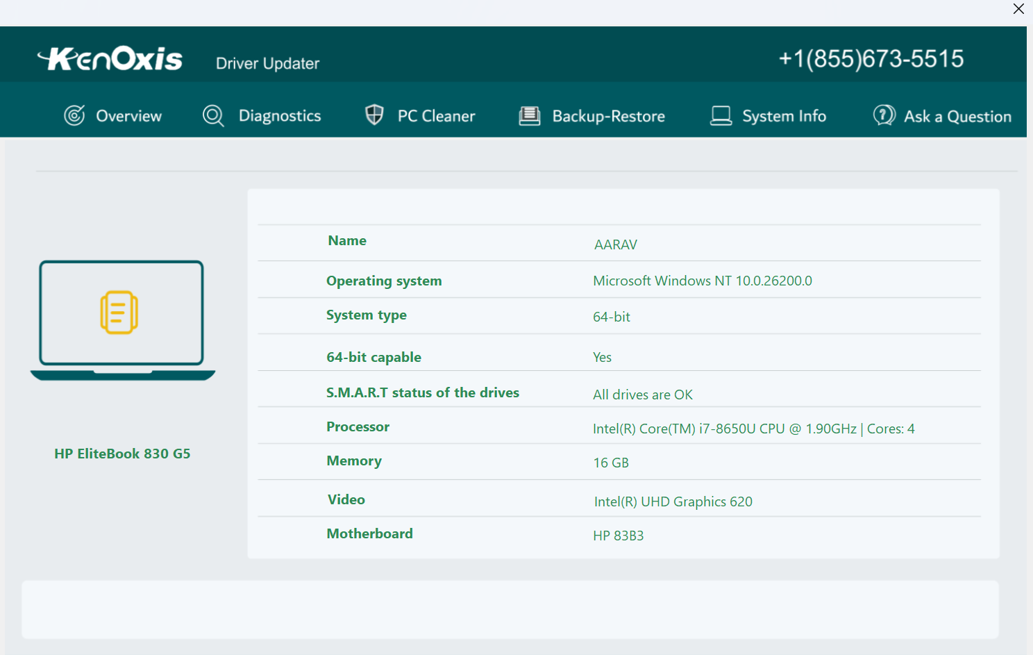 kenoxis driver updater screenshot