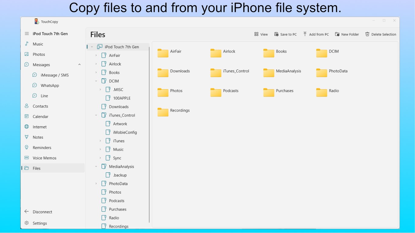 TouchCopy screenshot