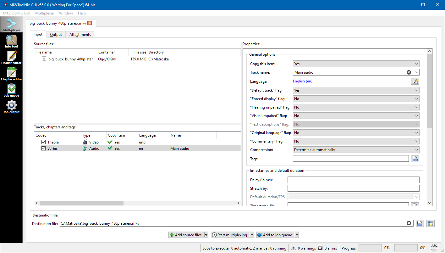 MKVToolNix screenshot