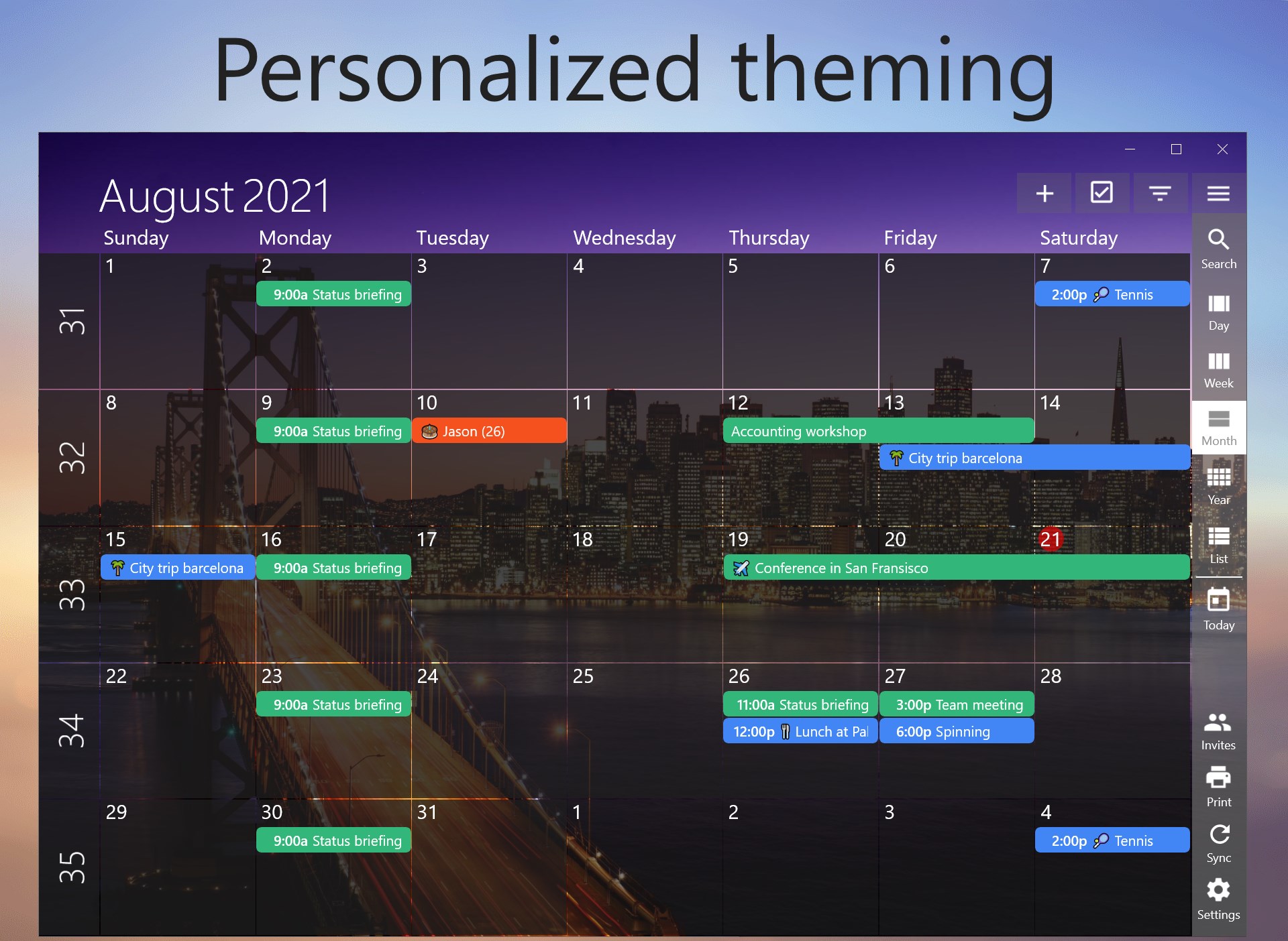 One Calendar screenshot