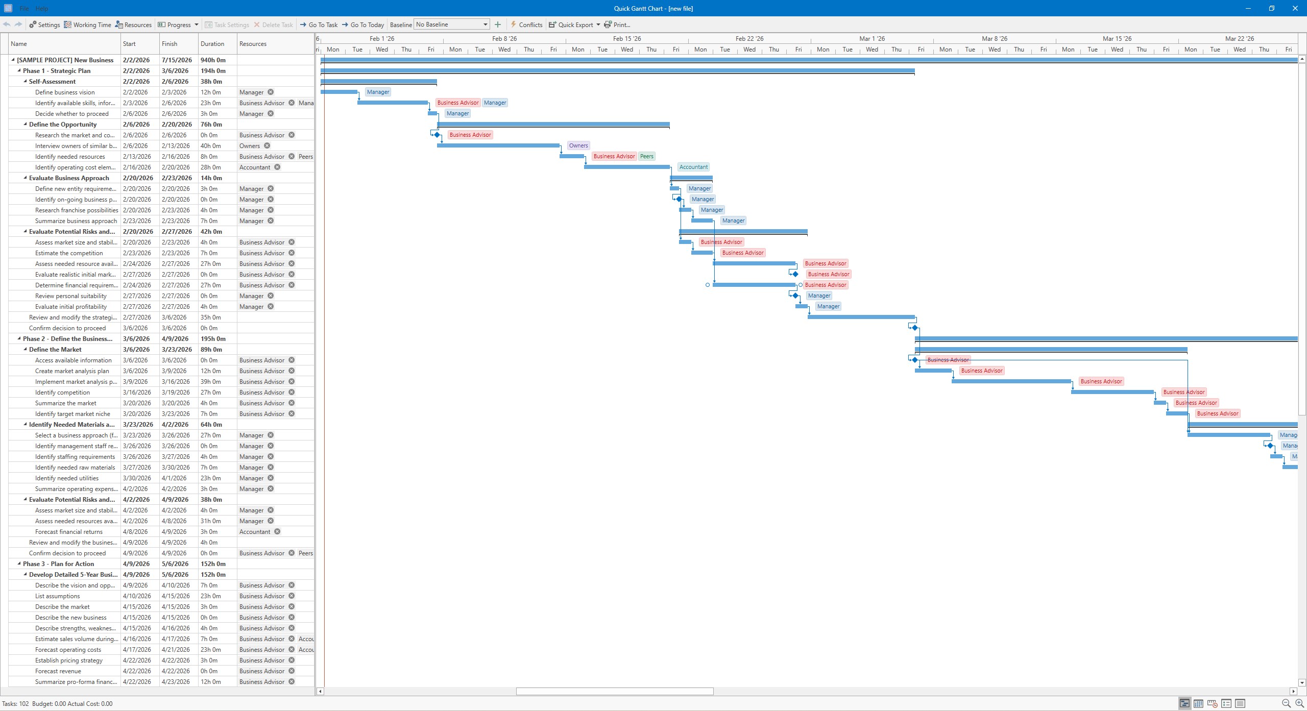 Quick Gantt Chart screenshot