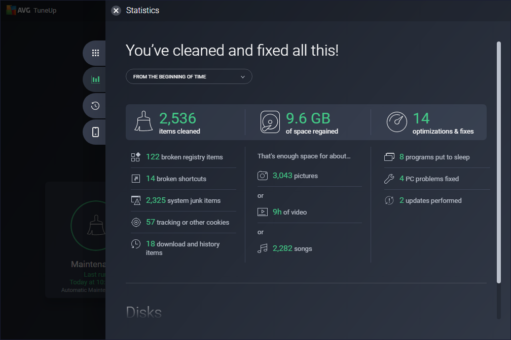 AVG TuneUp screenshot