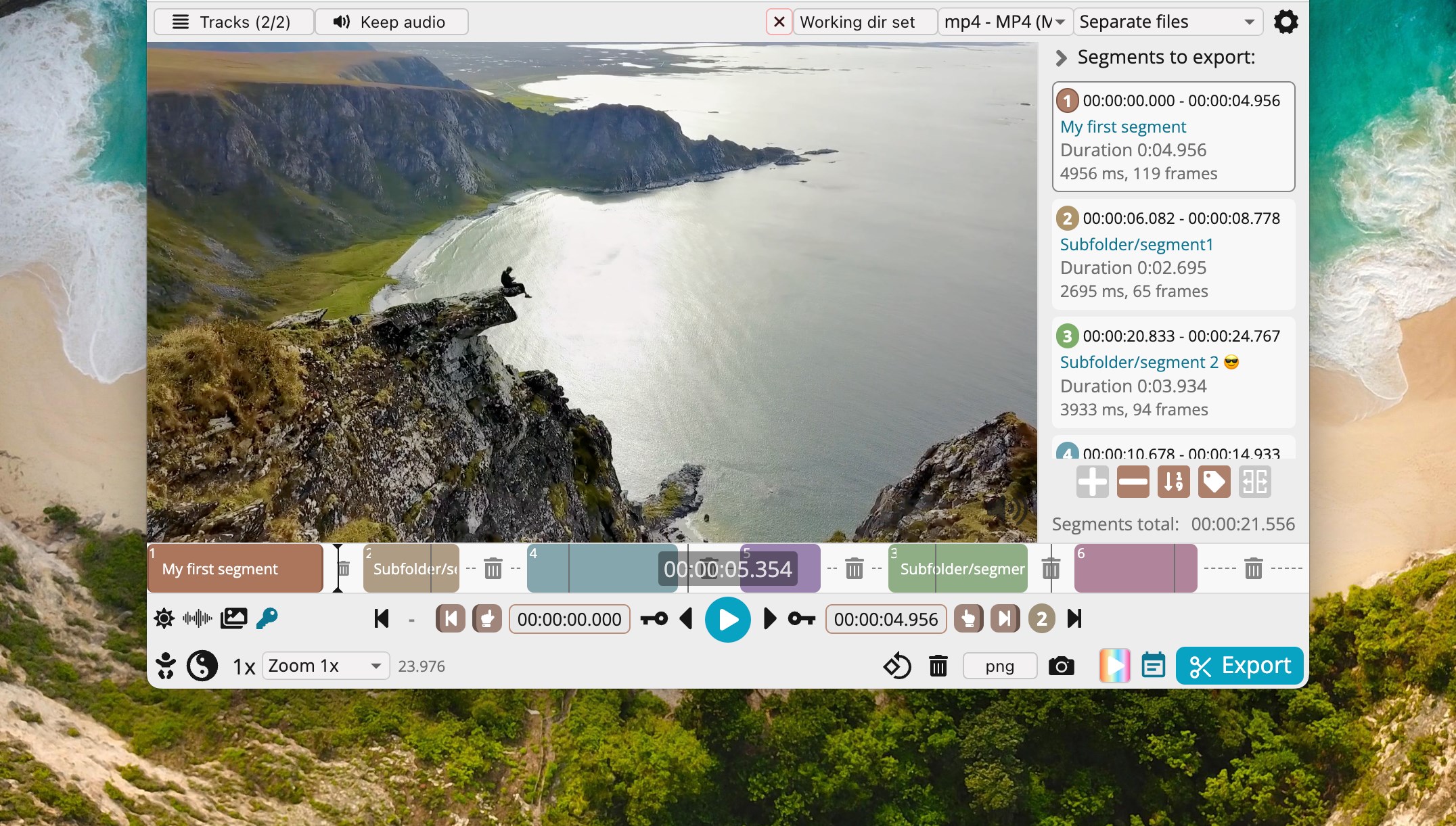 LosslessCut screenshot