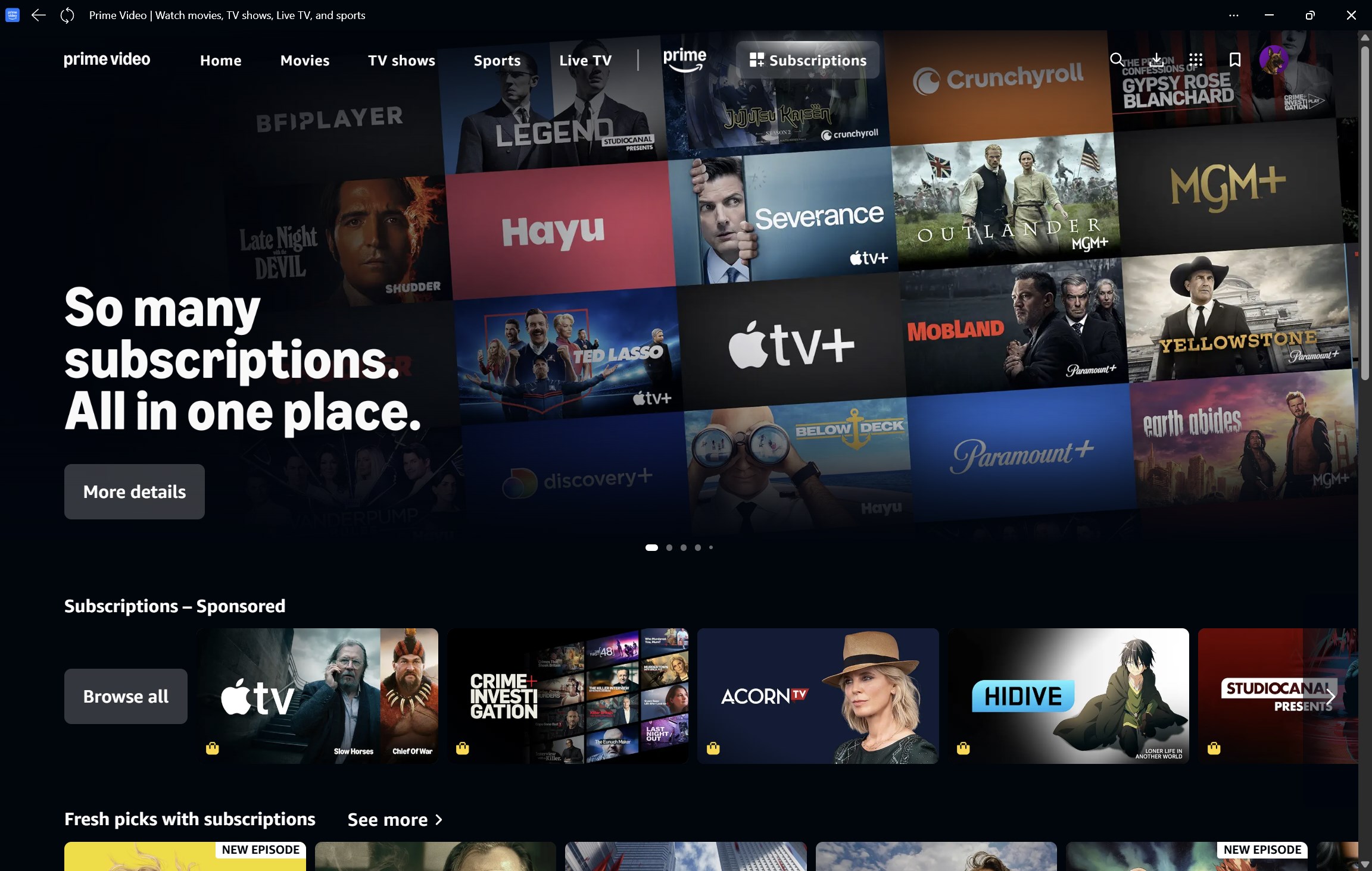 Prime Video for Windows screenshot