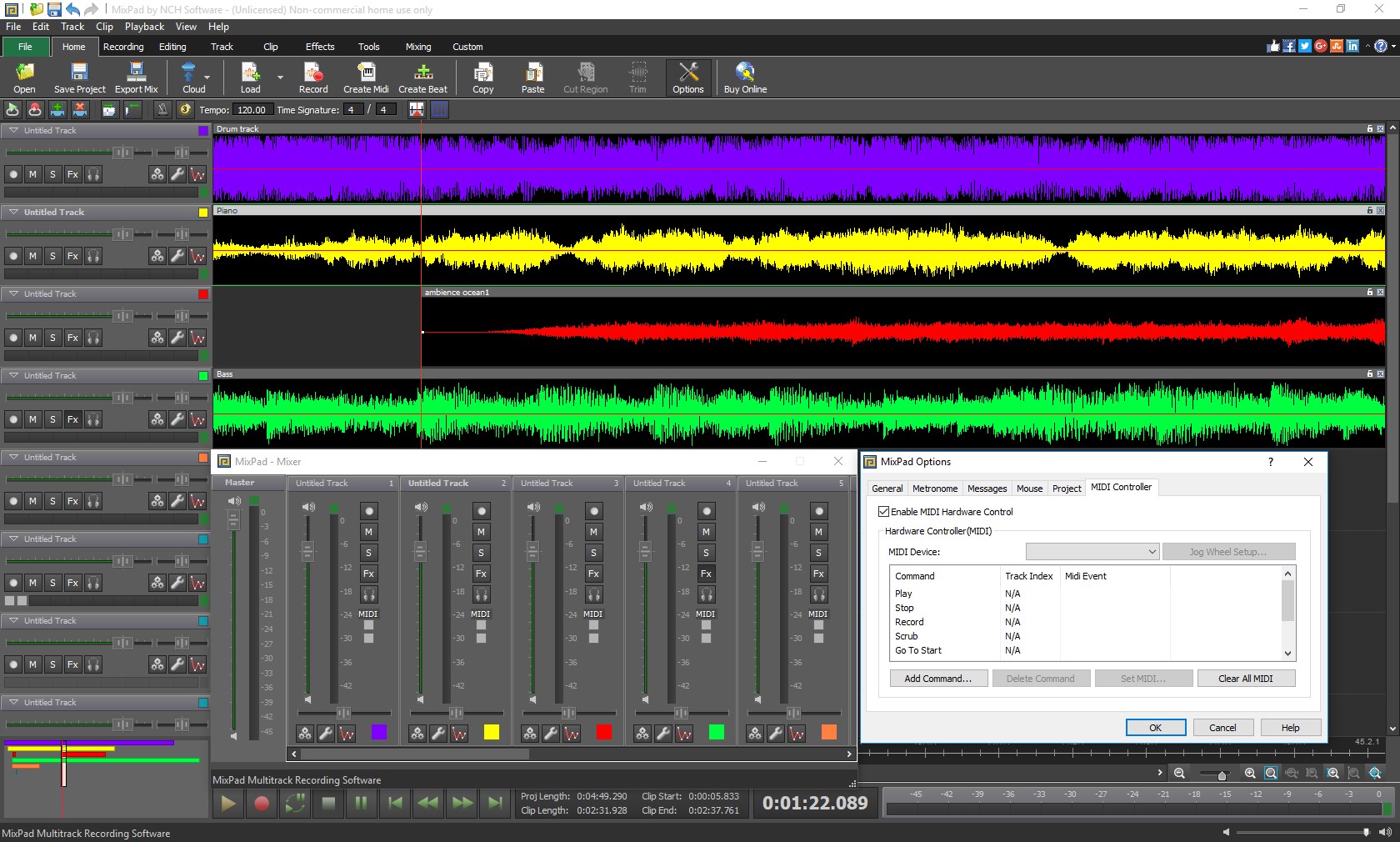 MixPad Multitrack Recording Software Express Edition screenshot