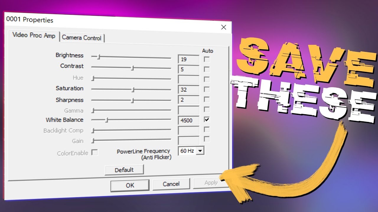 Webcam Settings Tool. screenshot