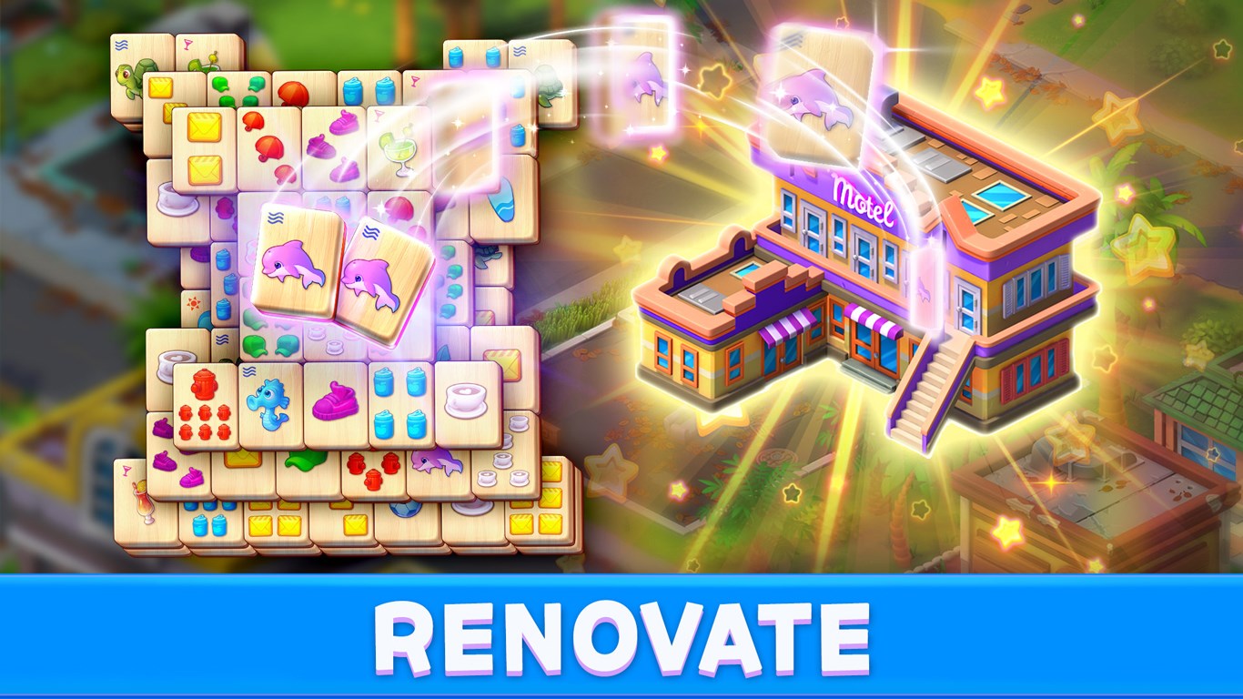 Mary's Mahjong: Renovate the town and Match tiles screenshot