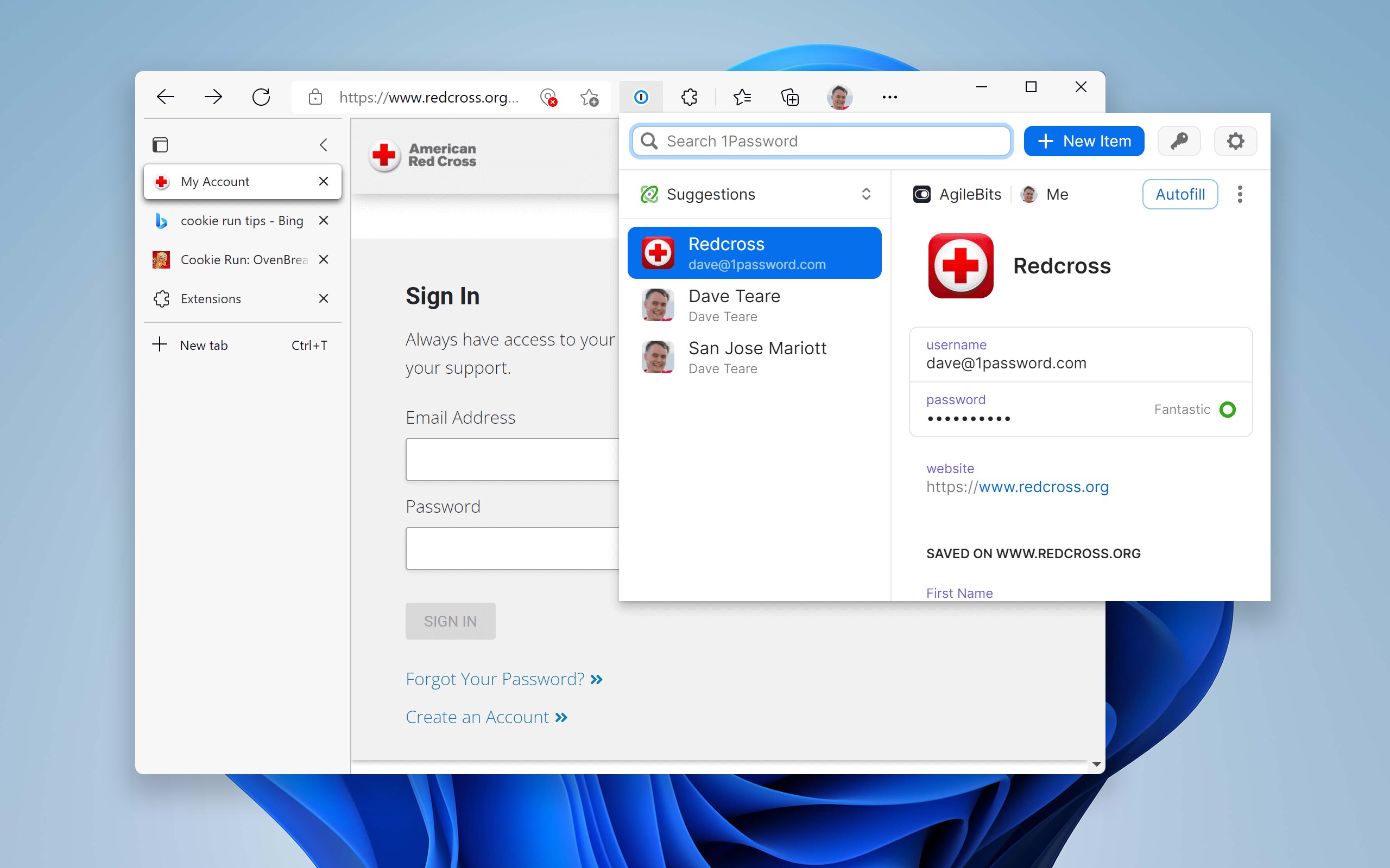1Password screenshot