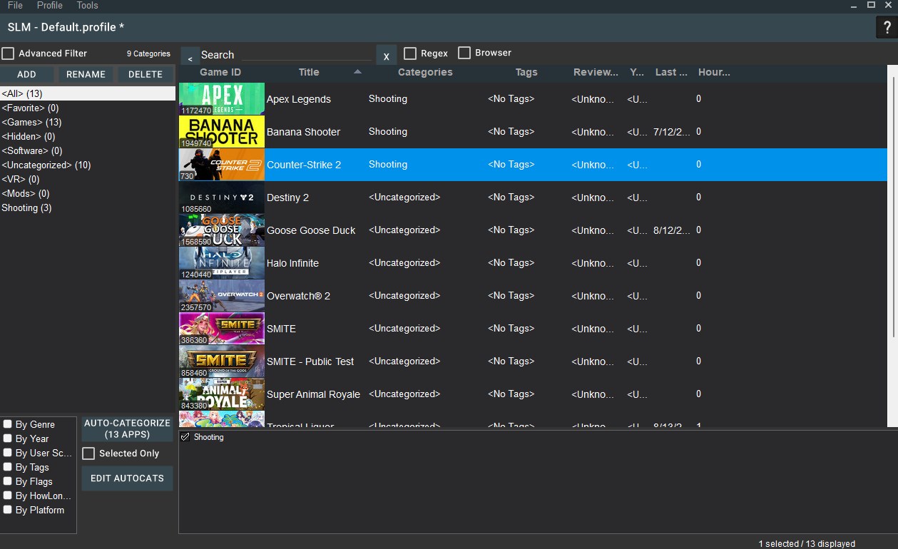 Stream games launcher SLM screenshot