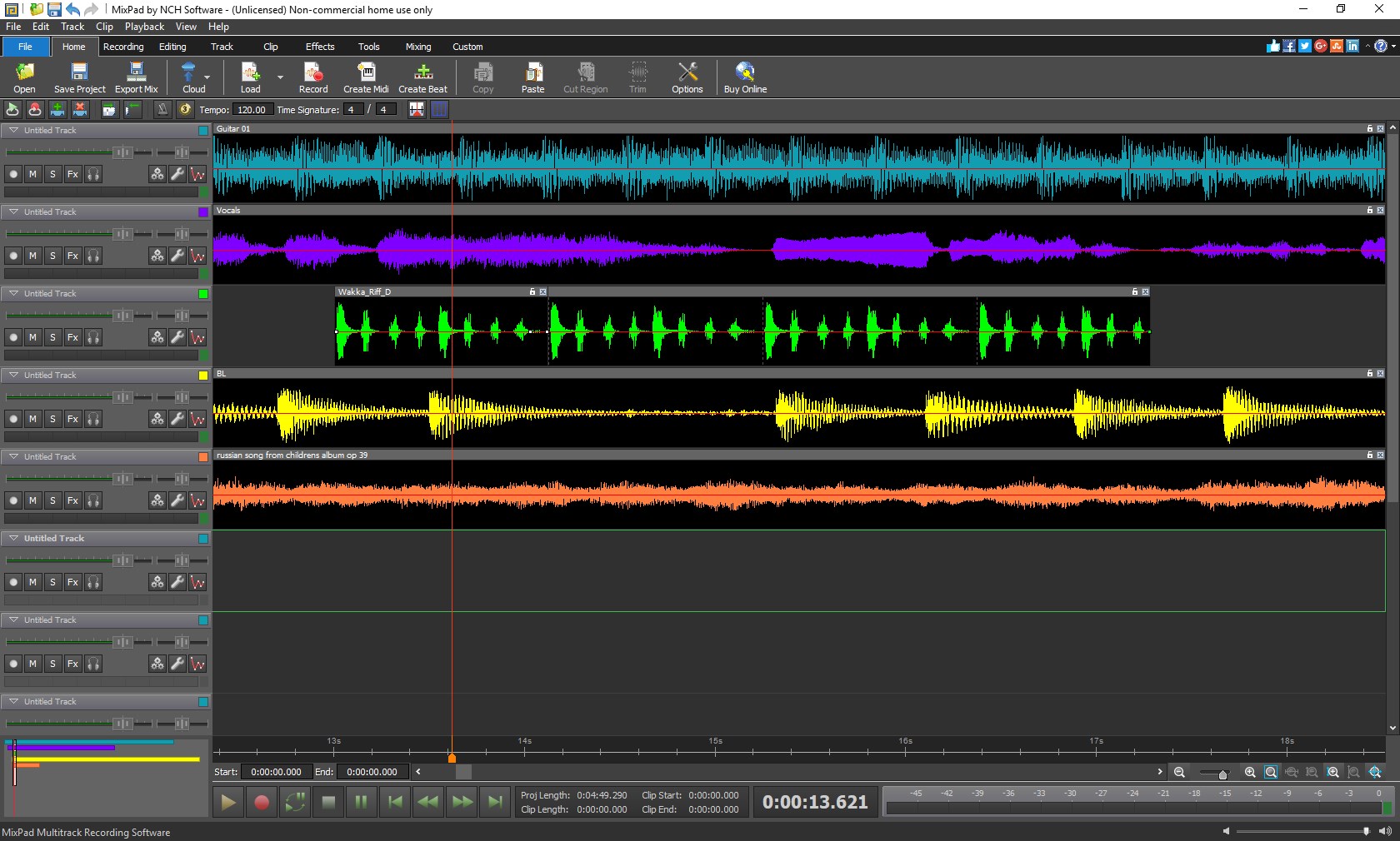 MixPad Multitrack Recording Software Express Edition screenshot