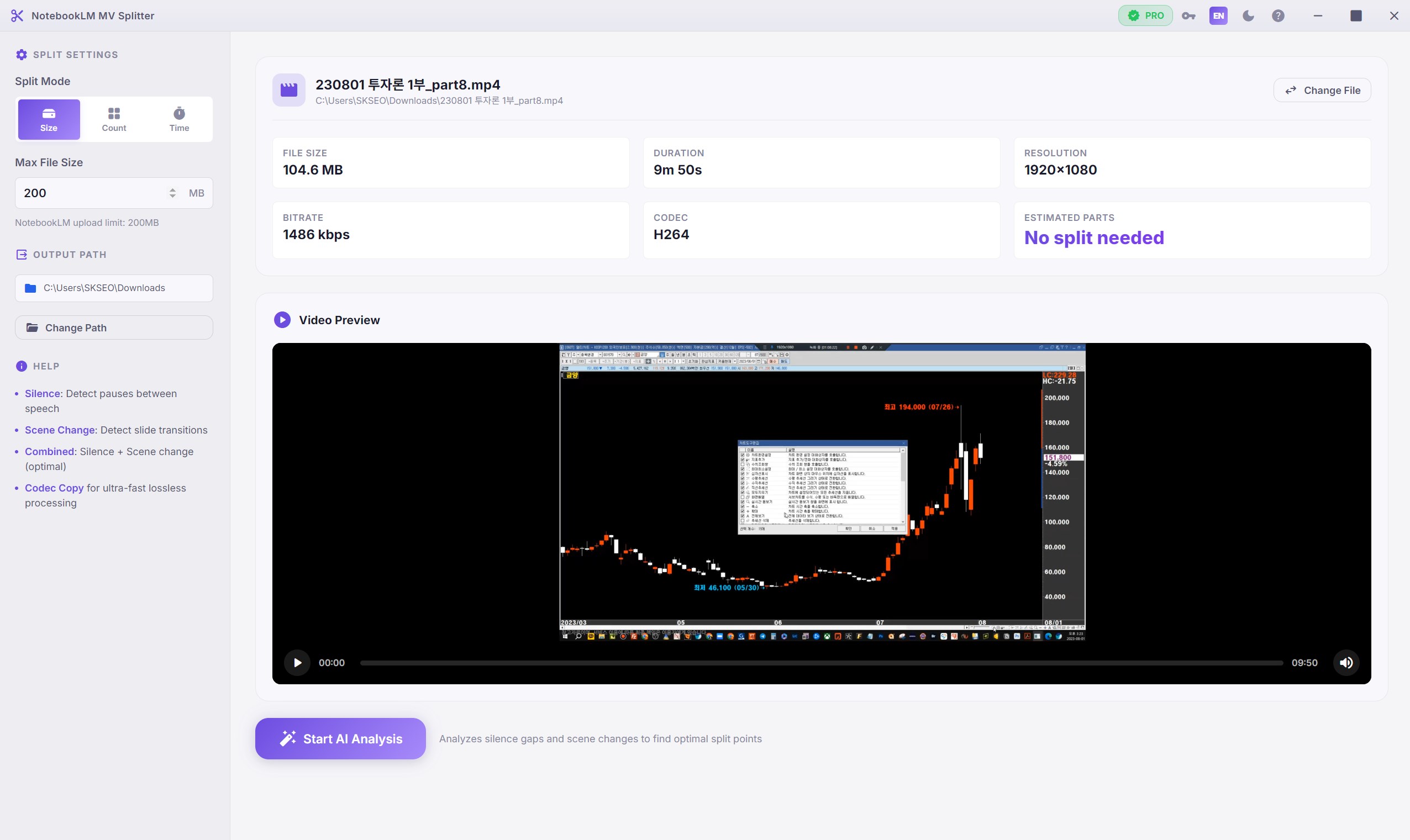 Notebook LM MV Splitter screenshot