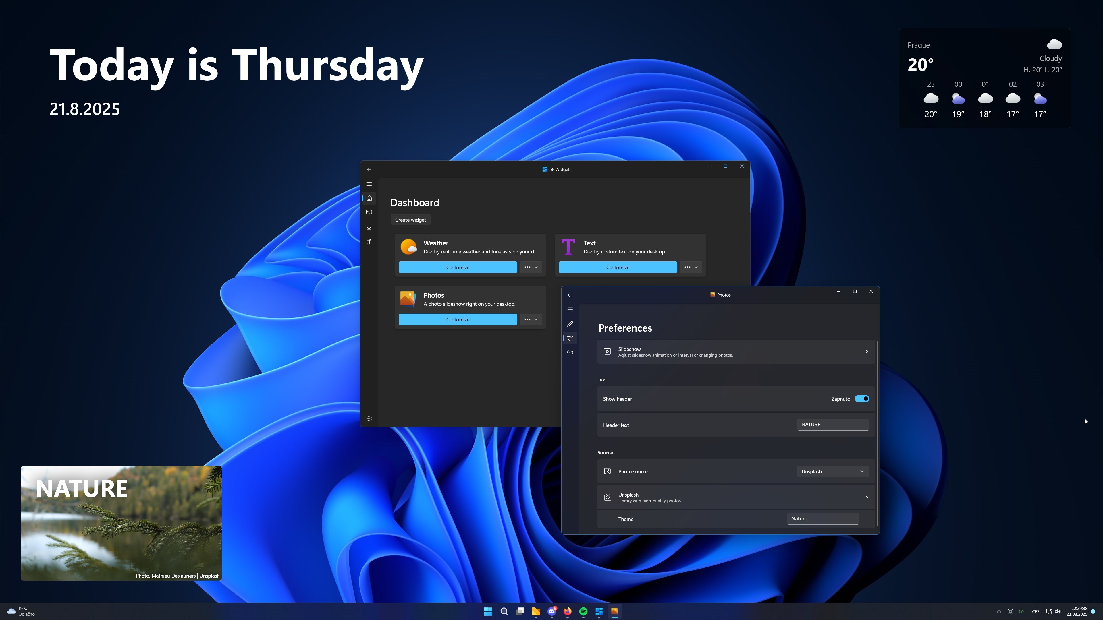 BeWidgets screenshot