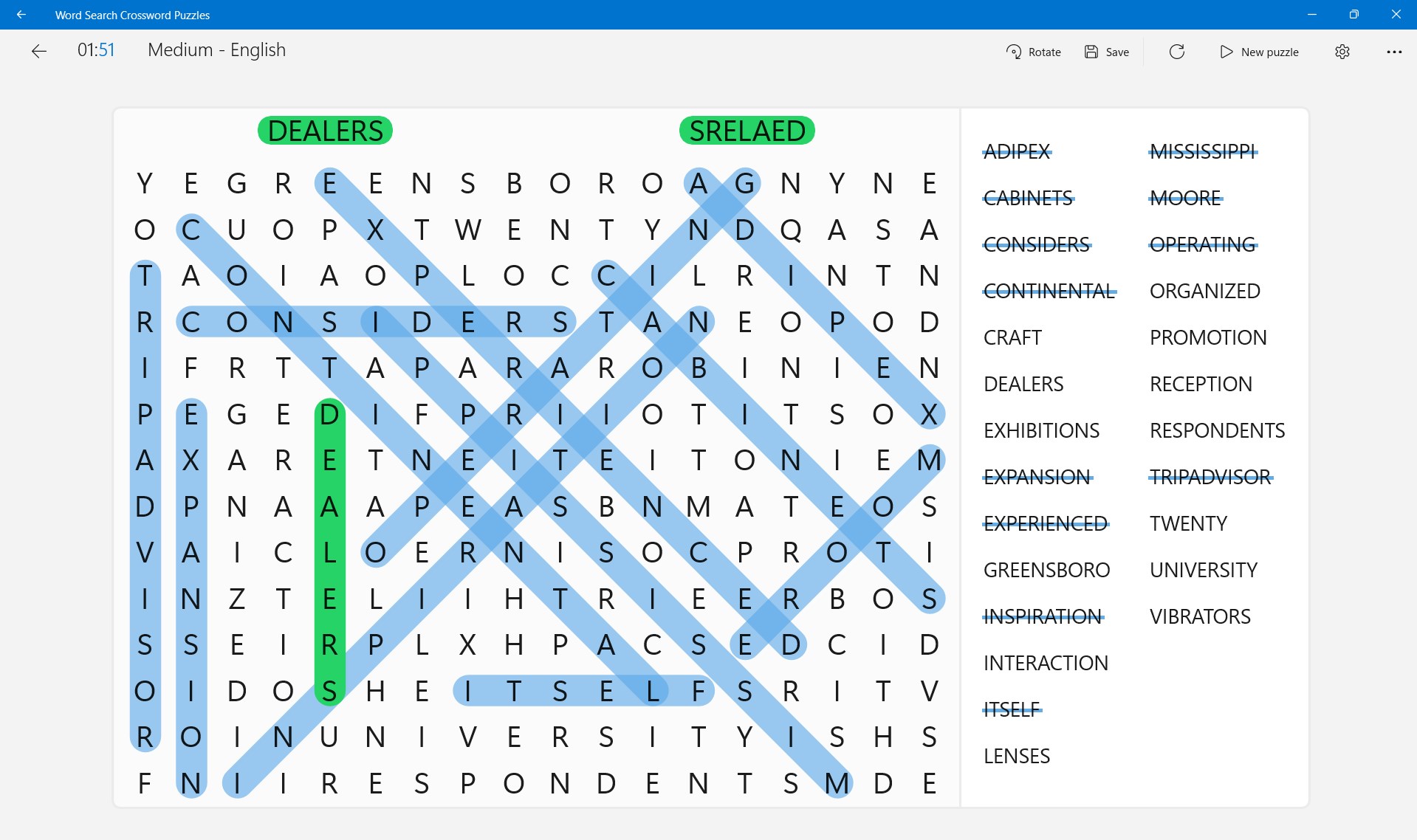 Word Search Crossword Puzzles screenshot