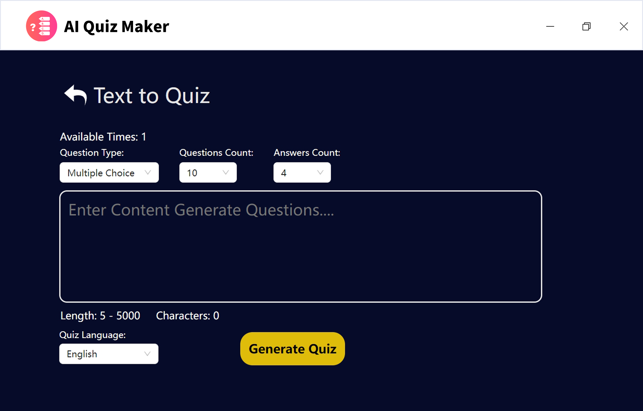 AI Quiz Maker screenshot