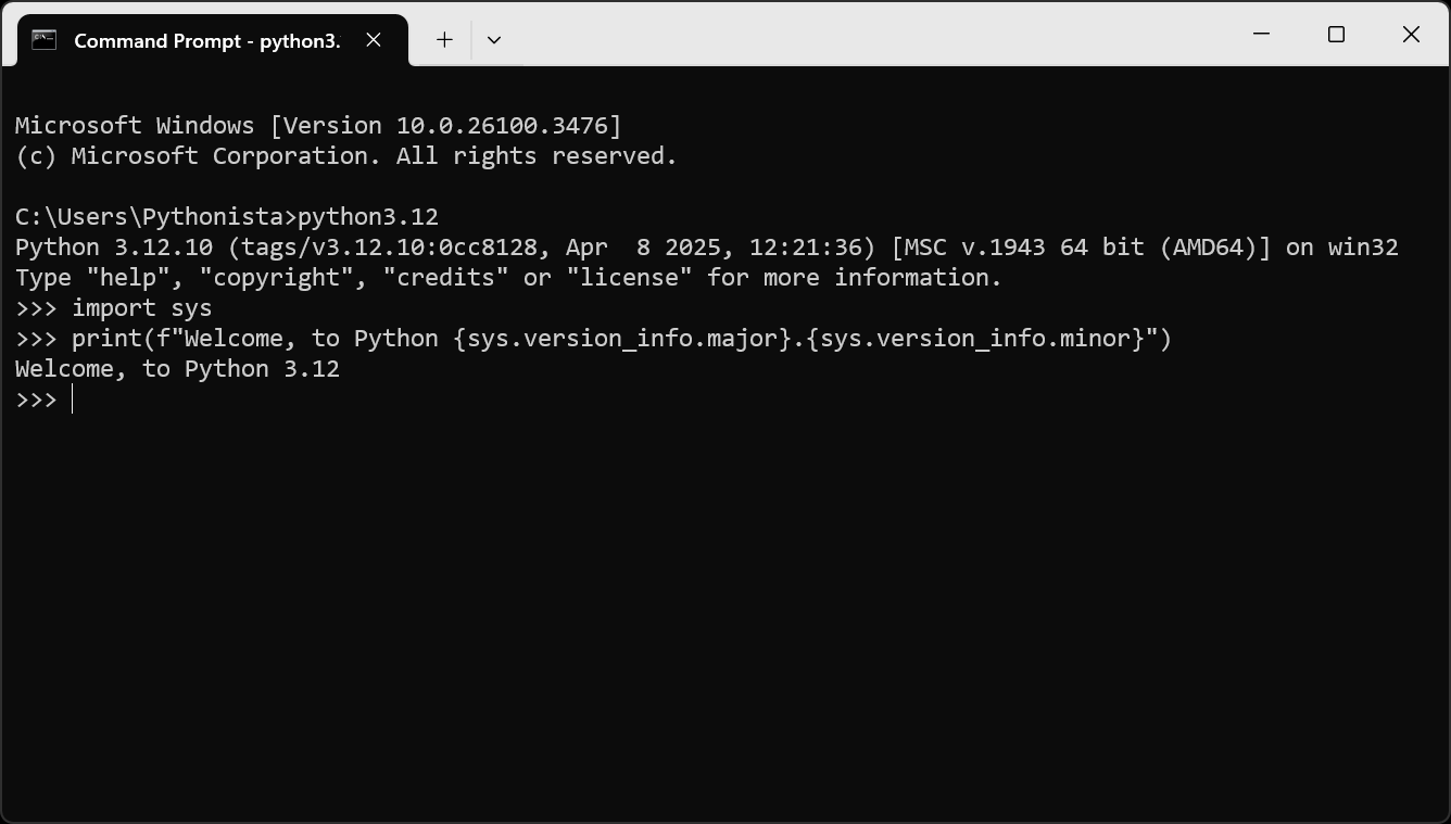 Python 3.12 screenshot
