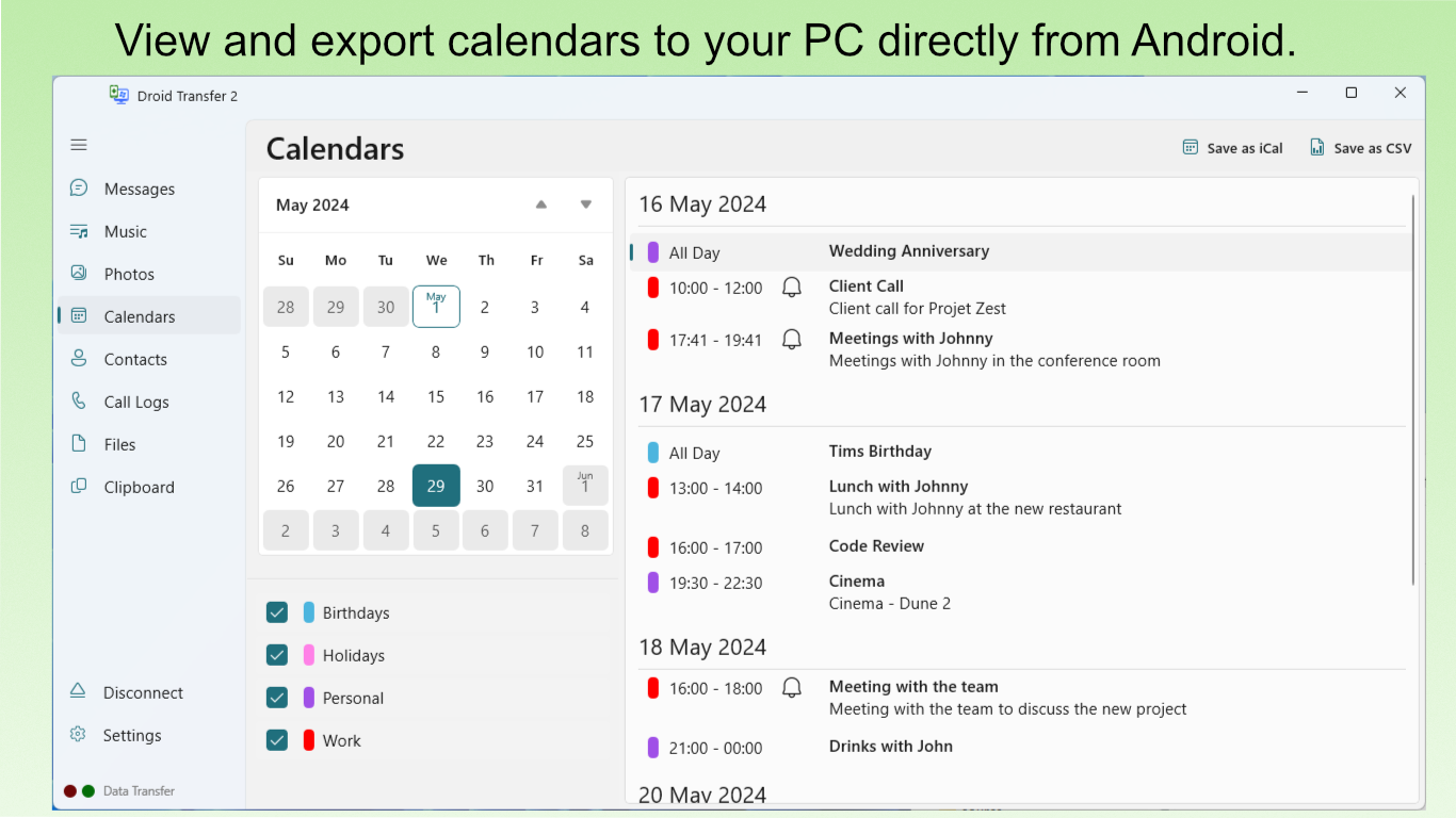 Droid Transfer screenshot