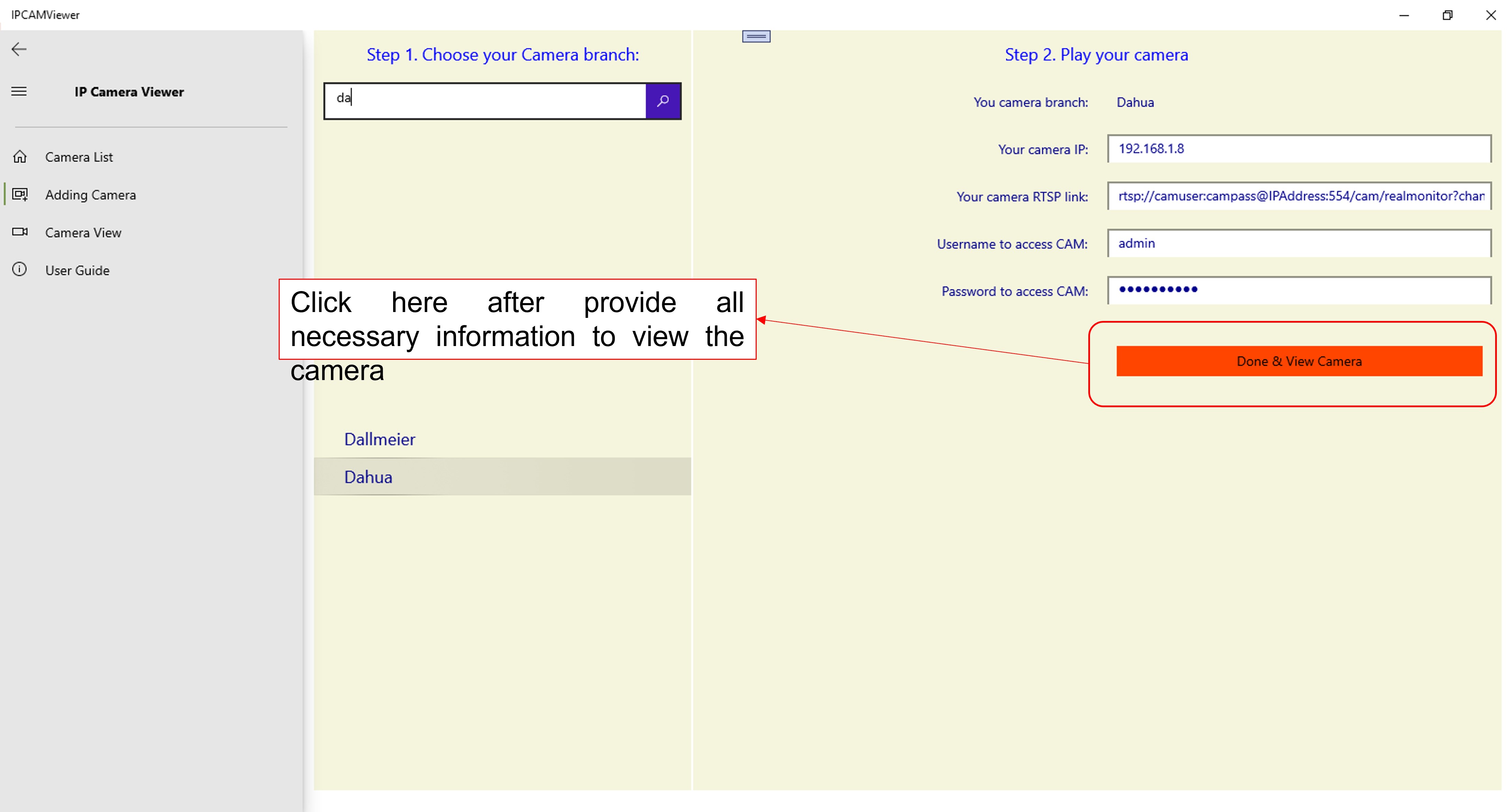 Stream IPCAM to PC screenshot