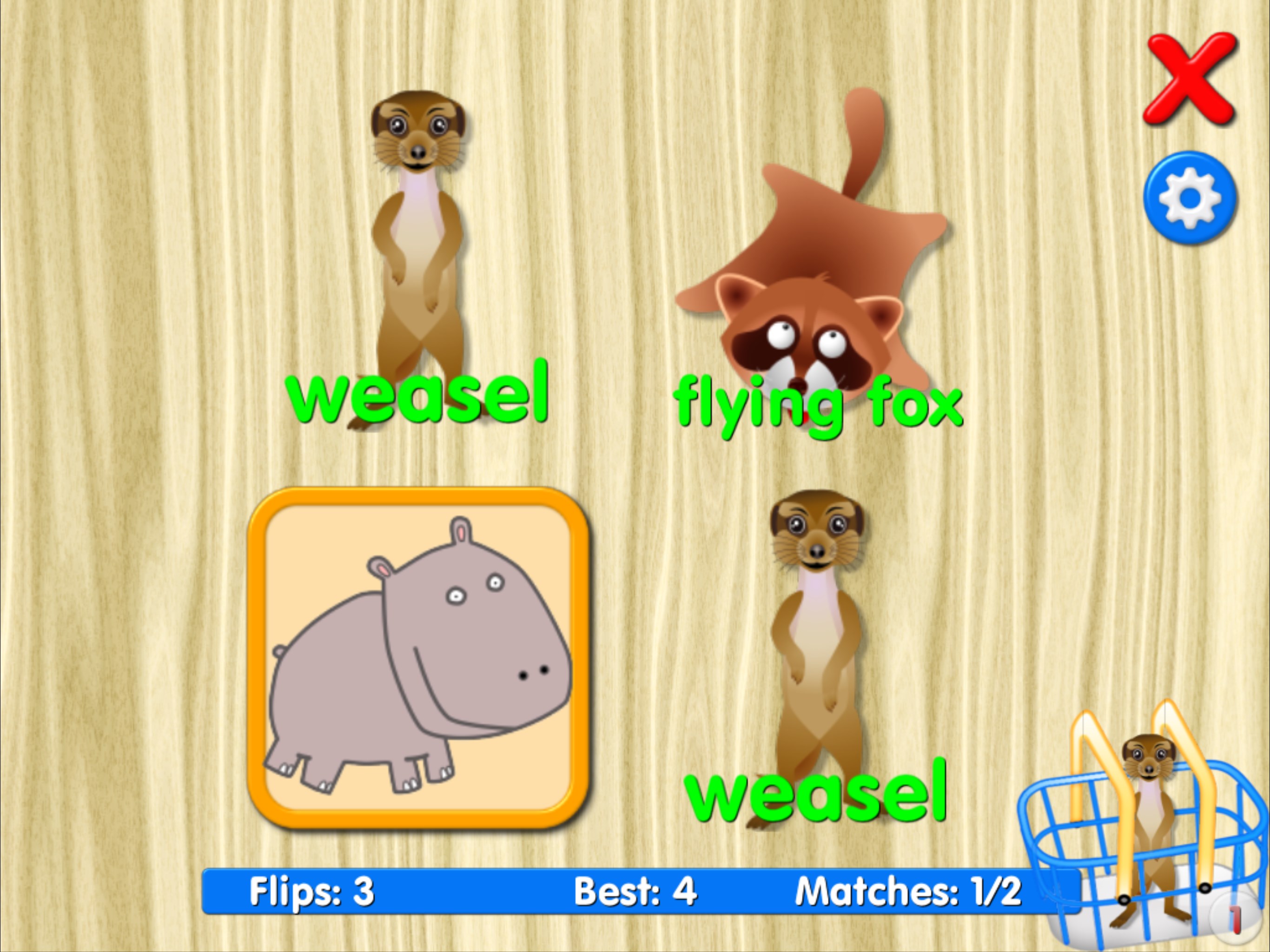 Animals matching memory game for kids screenshot