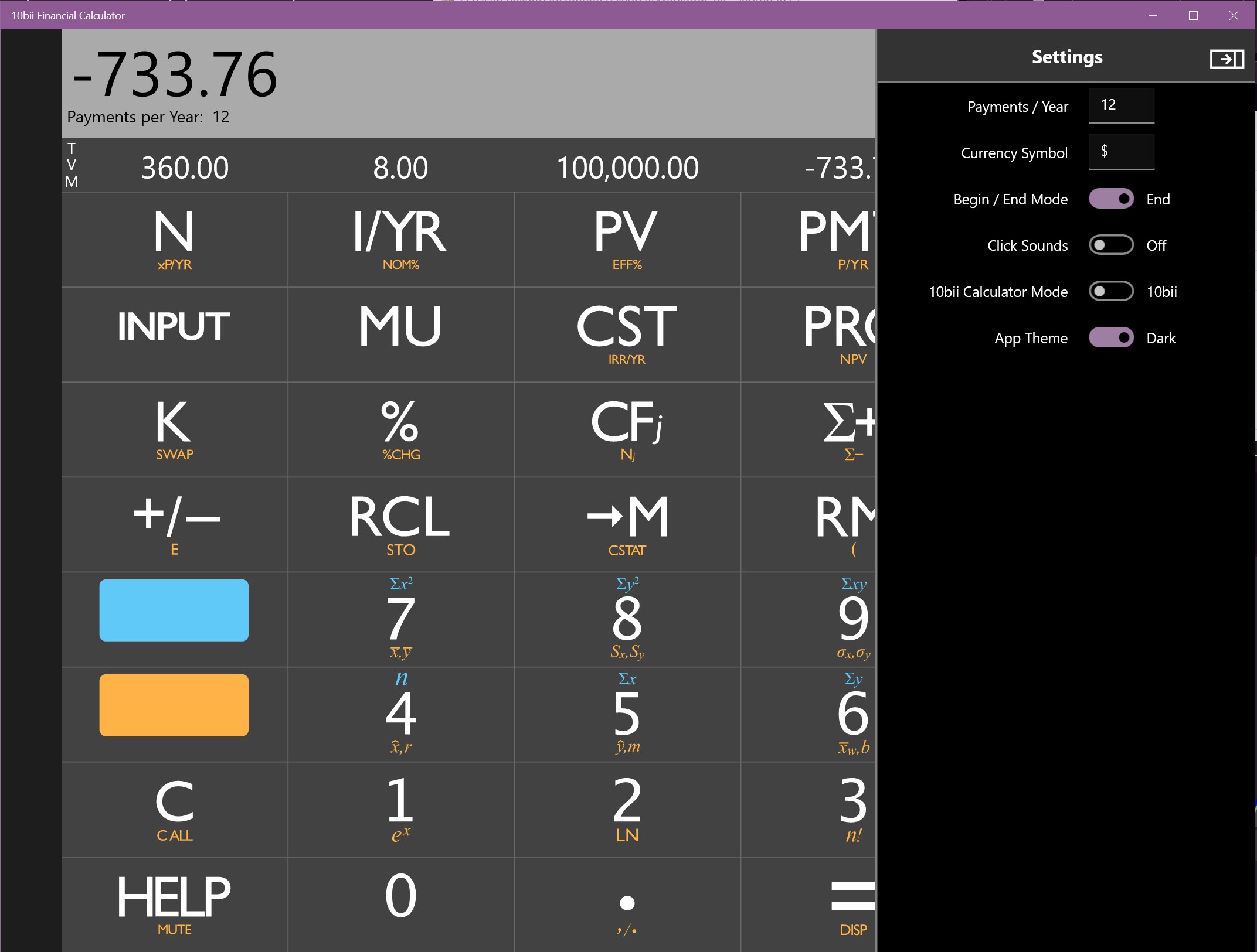10bii Financial Calculator screenshot