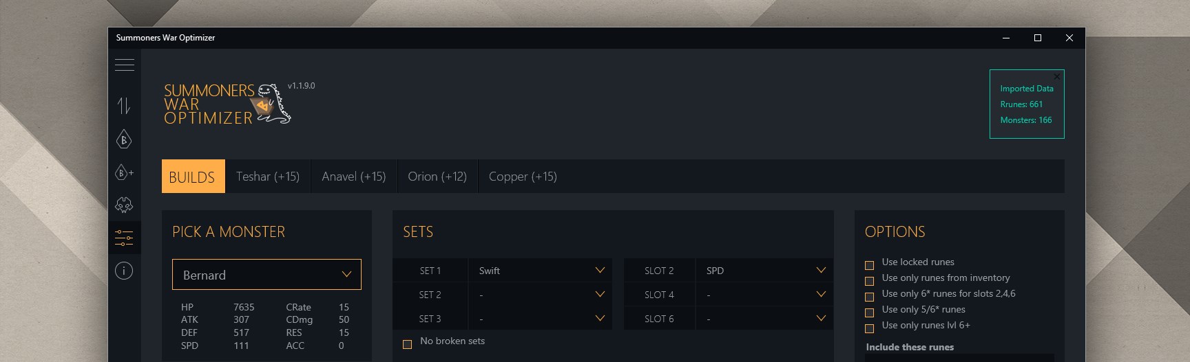 Summoners War Optimizer Pro screenshot
