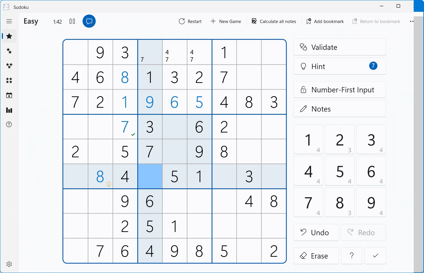 Sudoku screenshot