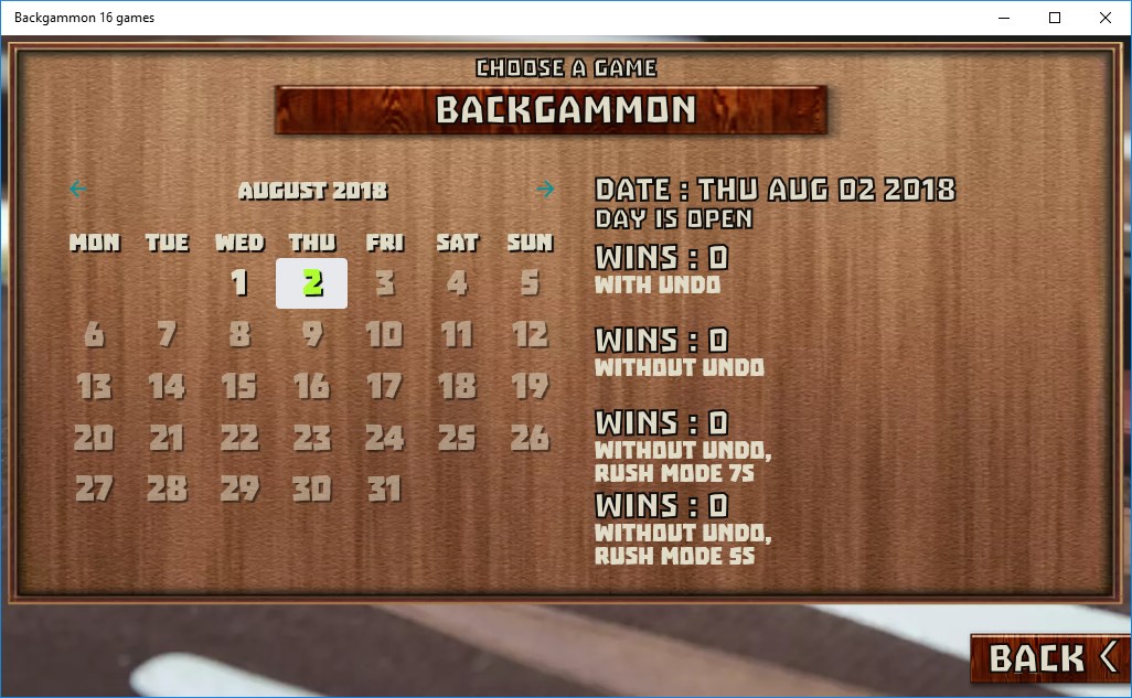 Backgammon 16 games screenshot