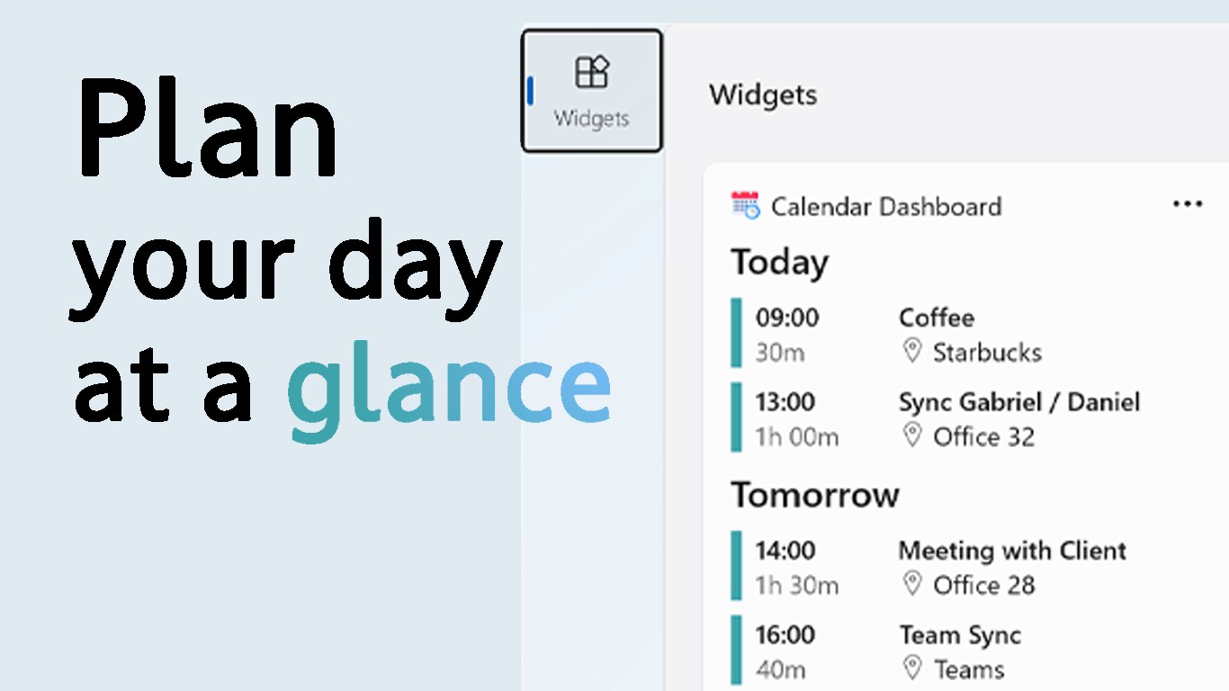 Calendar Dashboard screenshot