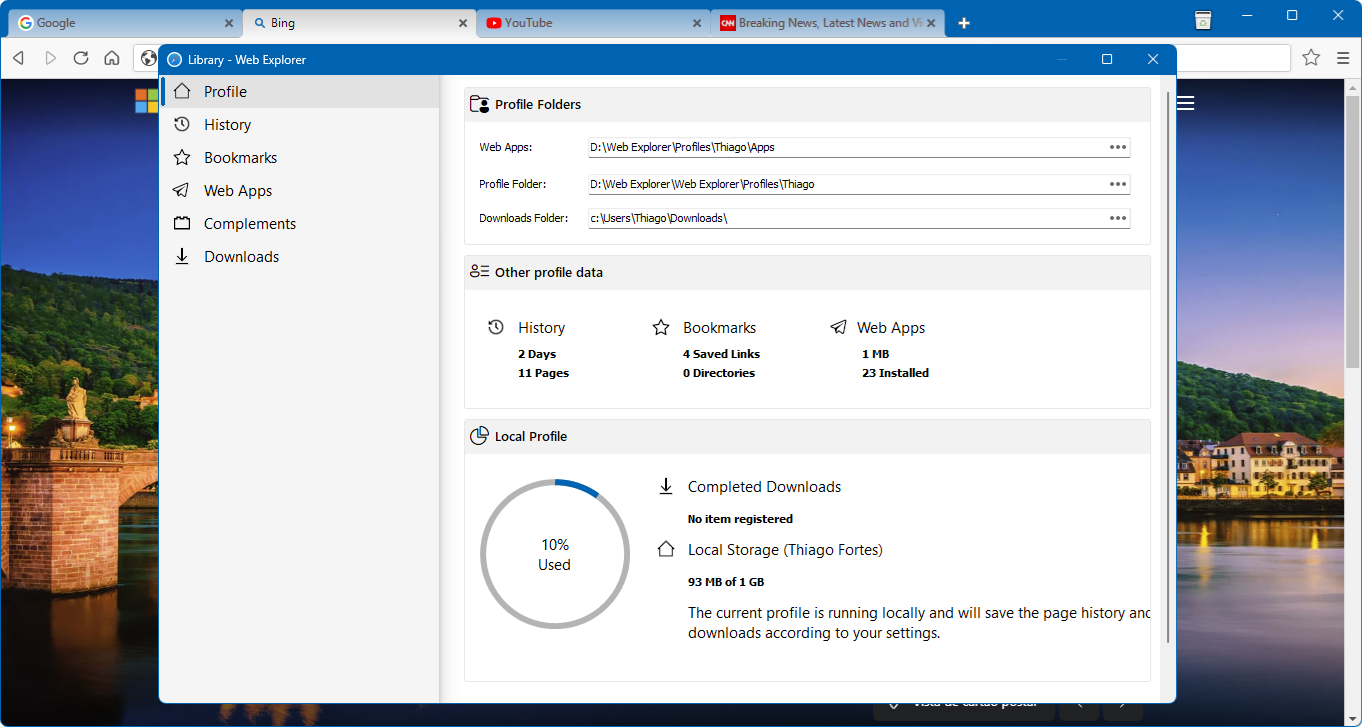 Web Explorer screenshot
