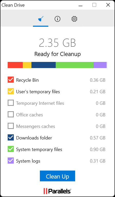 Parallels Toolbox screenshot