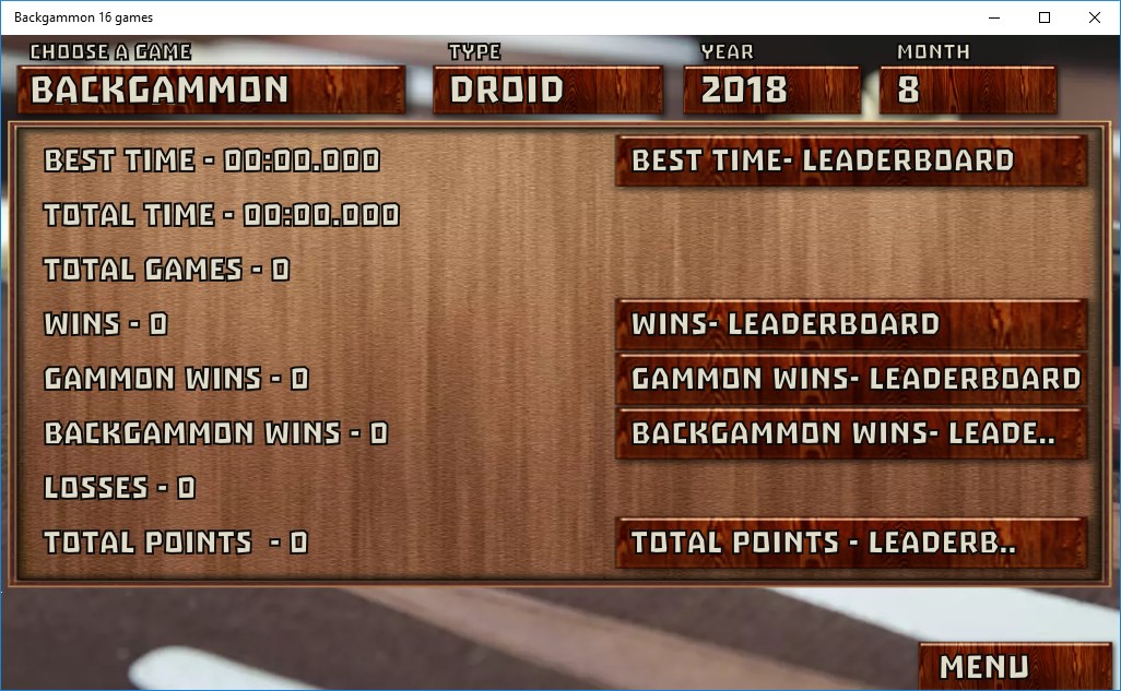 Backgammon 16 games screenshot