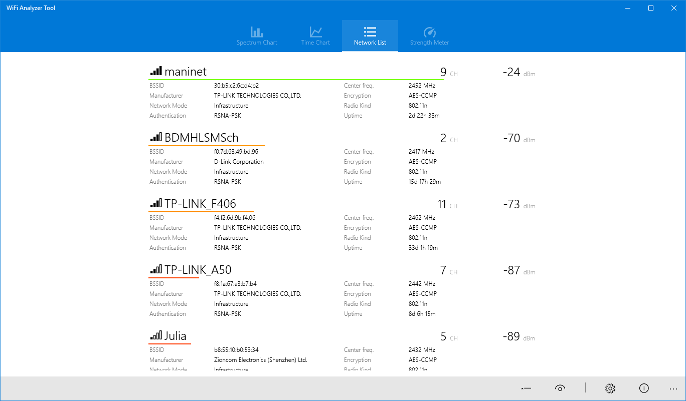 WiFi Analyzer Tool screenshot