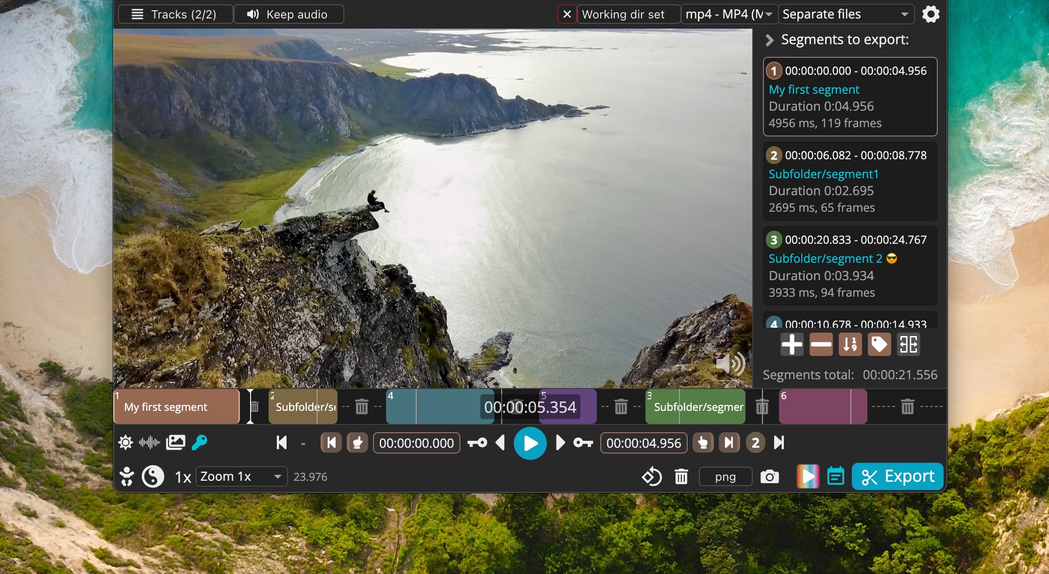 LosslessCut screenshot