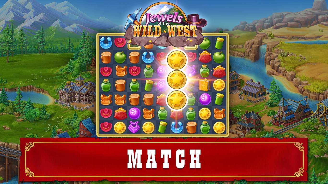 Jewels of the Wild West: Match 3 Puzzle Game screenshot