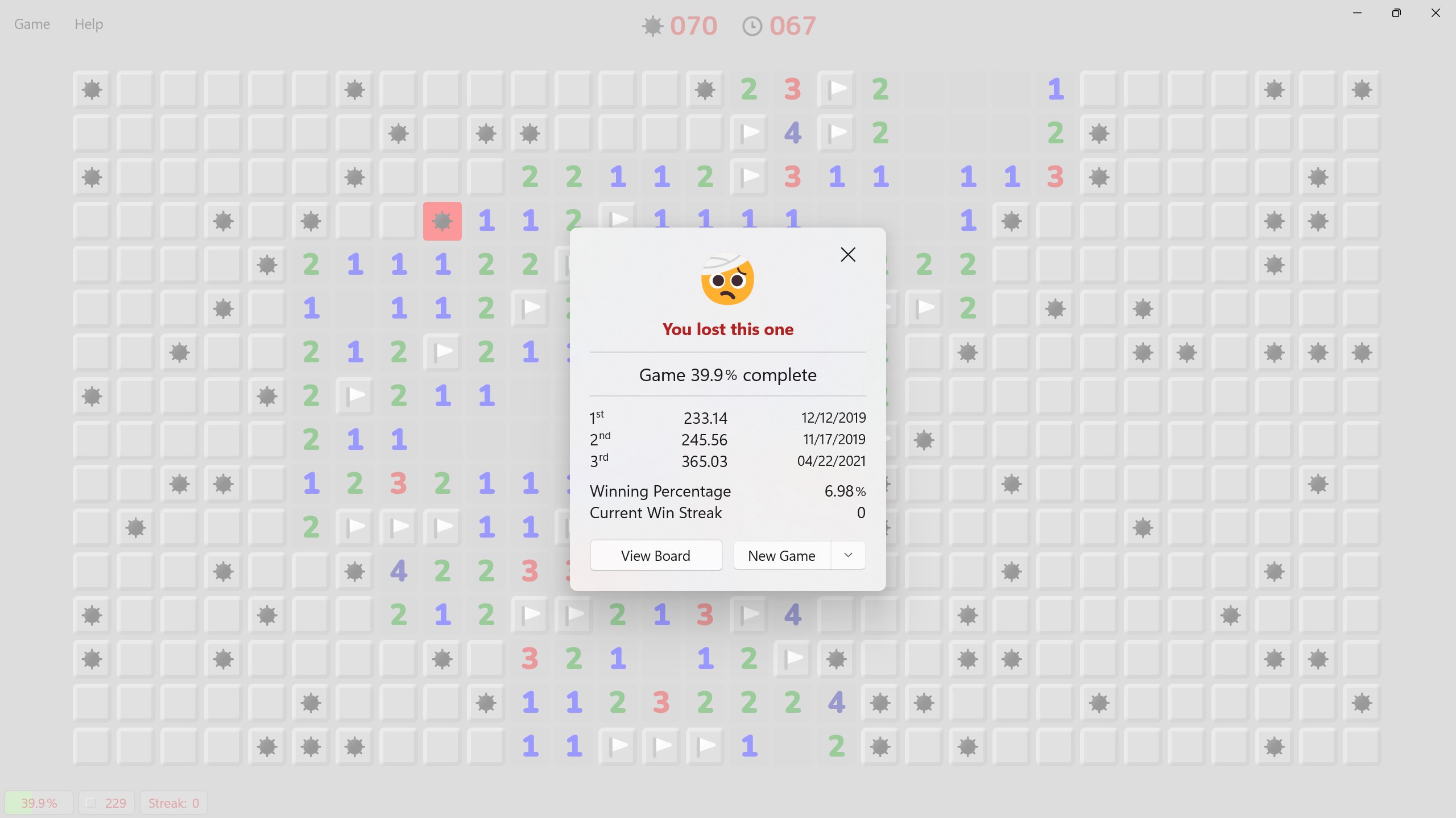 Minesweep screenshot