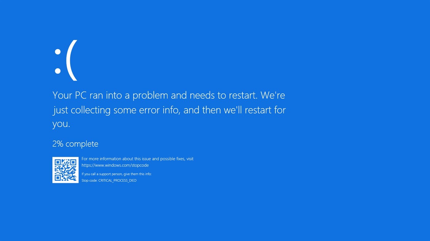 Blue screen emulator screenshot