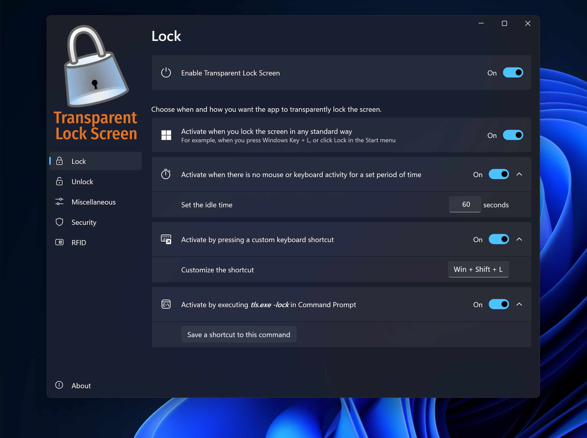 Transparent Lock Screen screenshot
