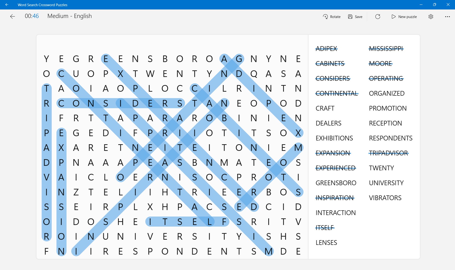 Word Search Crossword Puzzles screenshot