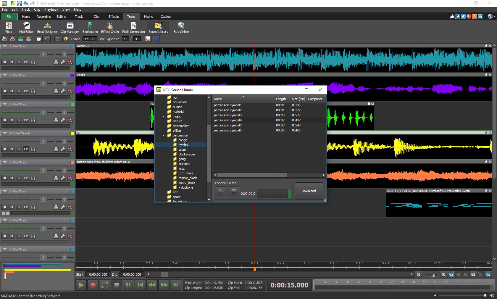 MixPad Multitrack Recording Software Express Edition screenshot