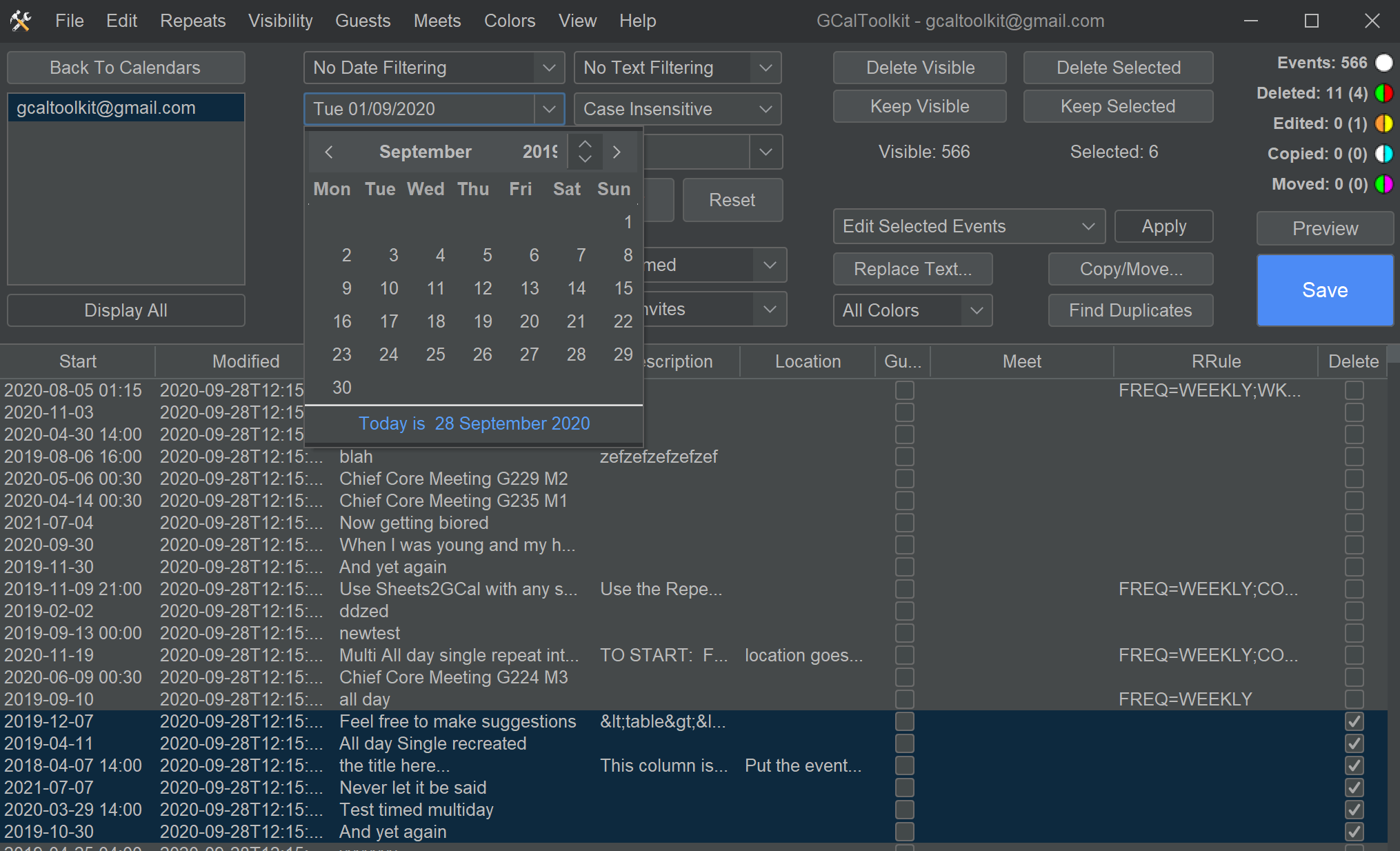 GCal Toolkit screenshot