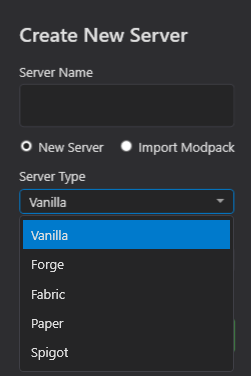 MC Server Manager screenshot