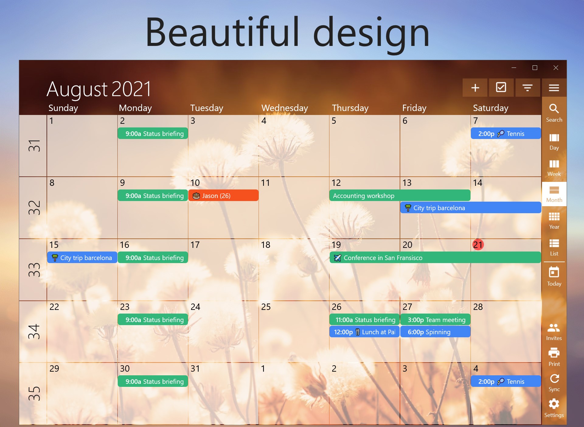 One Calendar screenshot
